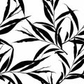 ÃÂ«eamless pattern of herbs silhouette. Branch pattern on white background. Royalty Free Stock Photo